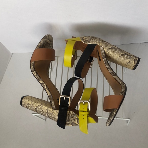 ZARA COLLECTION Color Block and Animal Print Heeled Sandals/PREOWNED - Picture 11 of 17